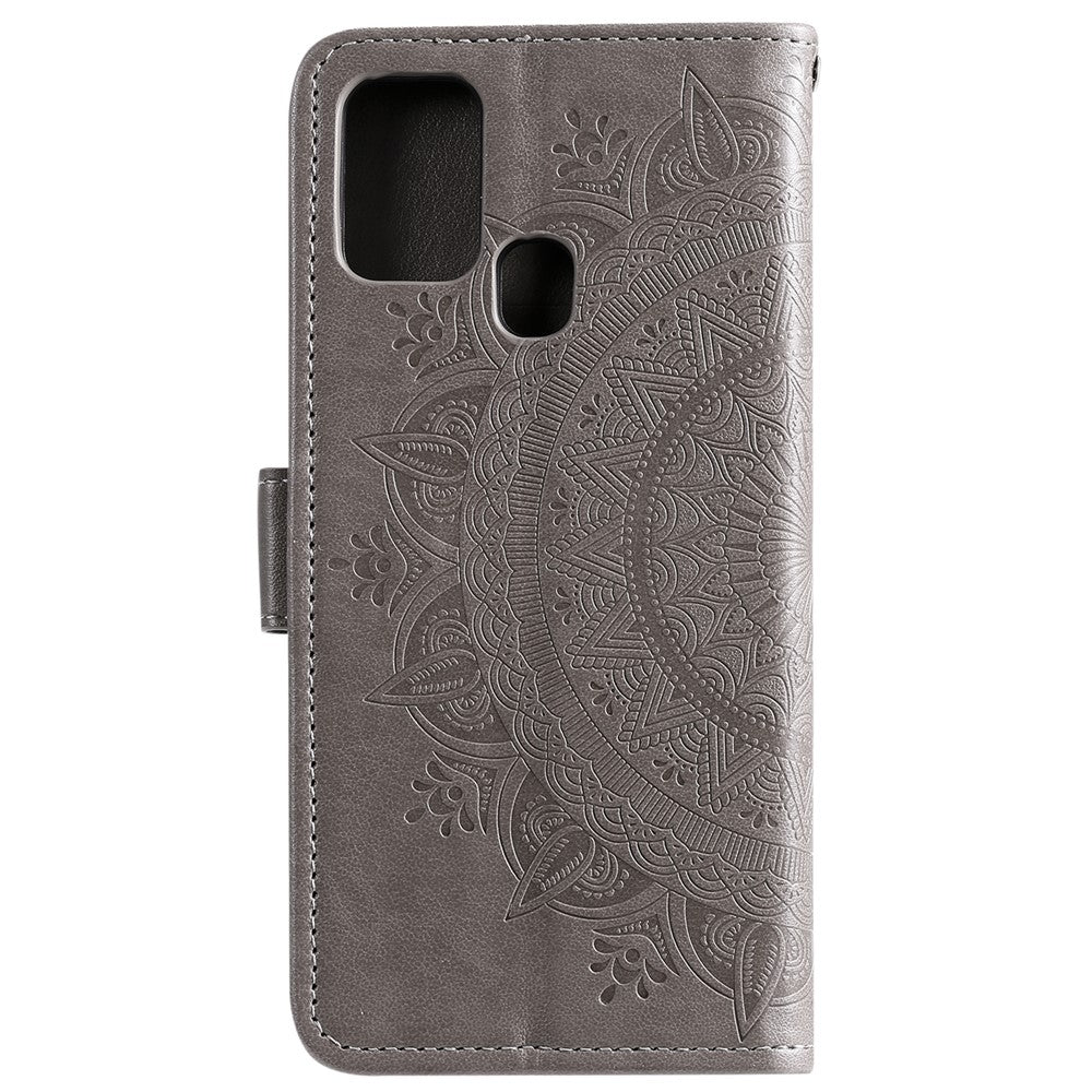 Imprint Flower Leather Wallet Stand Case for Honor 9X Lite