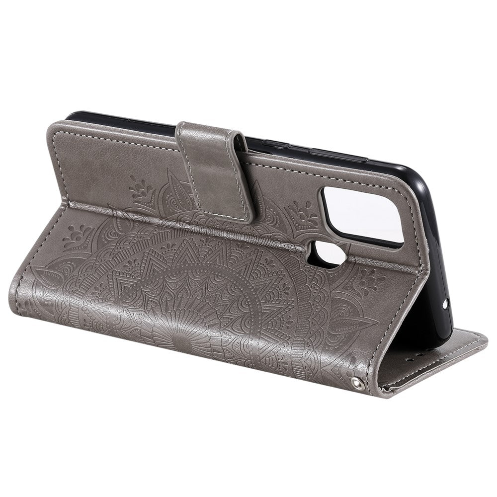 Imprint Flower Leather Wallet Stand Case for Honor 9X Lite