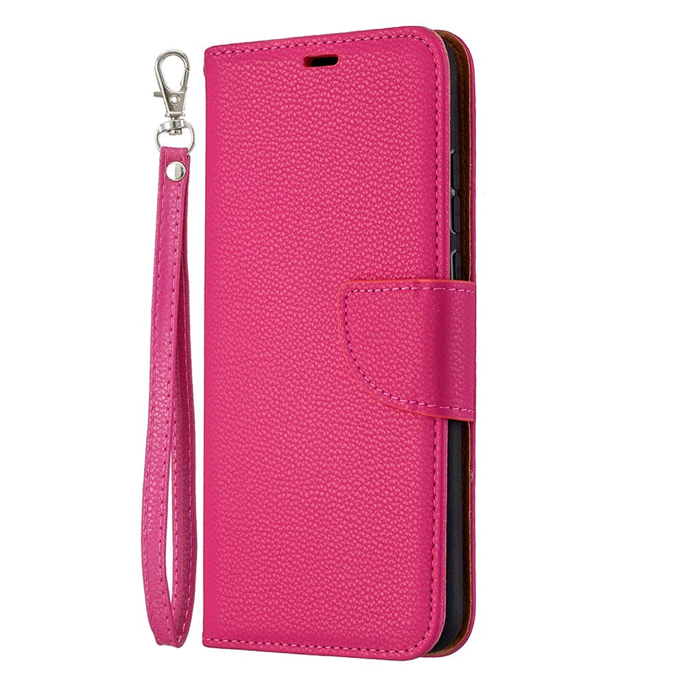 Litchi Texture Wallet Stand Leather Cover with Strap for Honor 9X Lite