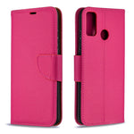 Litchi Texture Wallet Stand Leather Cover with Strap for Honor 9X Lite