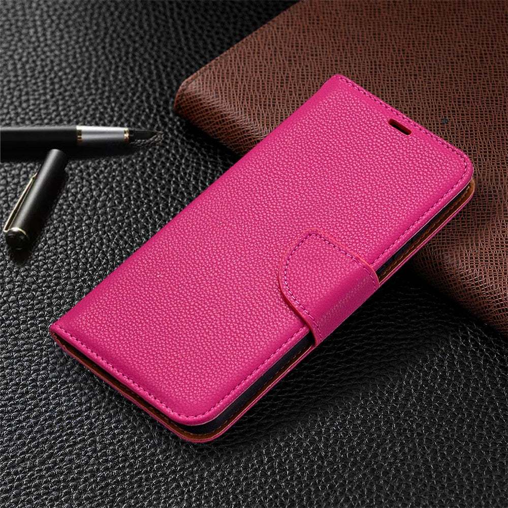 Litchi Texture Wallet Stand Leather Cover with Strap for Honor 9X Lite