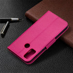 Litchi Texture Wallet Stand Leather Cover with Strap for Honor 9X Lite