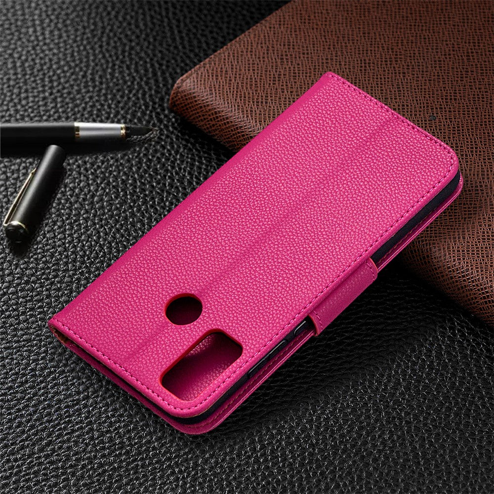 Litchi Texture Wallet Stand Leather Cover with Strap for Honor 9X Lite