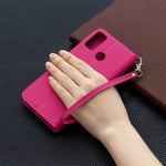 Litchi Texture Wallet Stand Leather Cover with Strap for Honor 9X Lite