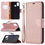 Litchi Texture Wallet Stand Leather Cover with Strap for Honor 9X Lite