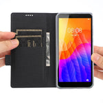 VILI DMK Cross Texture Double Magnetic Clasp Leather Wallet Case for Huawei Y5p/Honor 9S