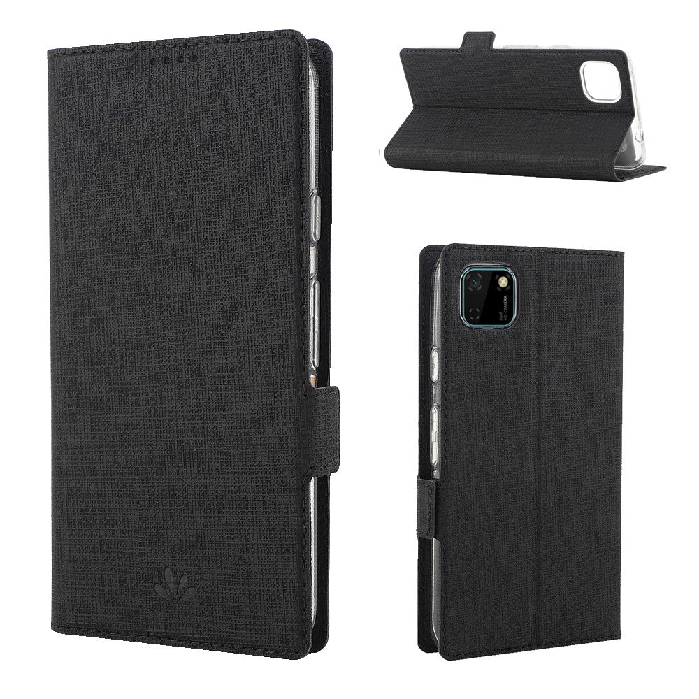 VILI DMK Cross Texture Double Magnetic Clasp Leather Wallet Case for Huawei Y5p/Honor 9S