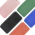 Auto-absorbed Carbon Fiber Leather Stand Mobile Phone Case for Huawei Y5p