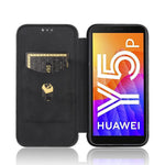 Auto-absorbed Carbon Fiber Leather Stand Mobile Phone Case for Huawei Y5p