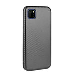 Auto-absorbed Carbon Fiber Leather Stand Mobile Phone Case for Huawei Y5p