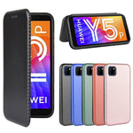 Auto-absorbed Carbon Fiber Leather Stand Mobile Phone Case for Huawei Y5p