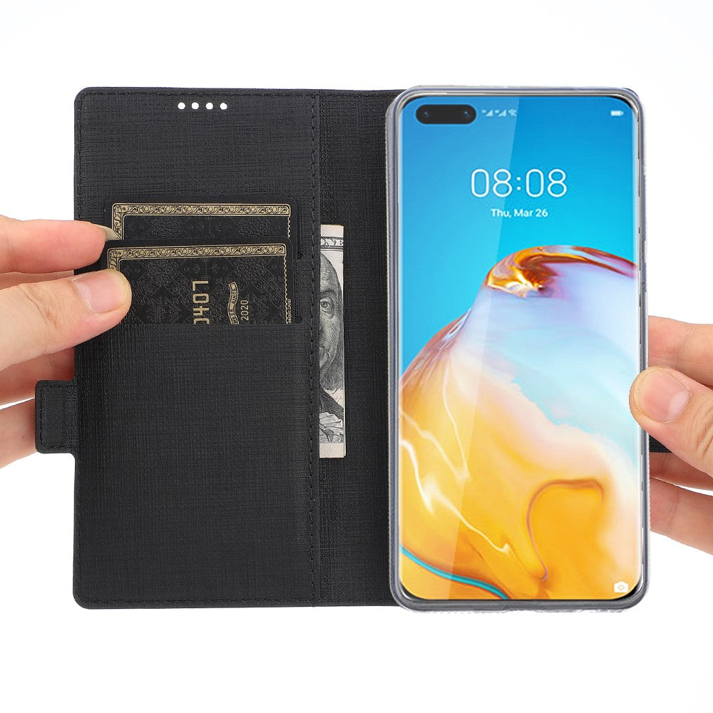 VILI DMK Cross Texture Double Magnetic Clasp Leather Wallet Stand Case for Huawei P40 Pro Plus
