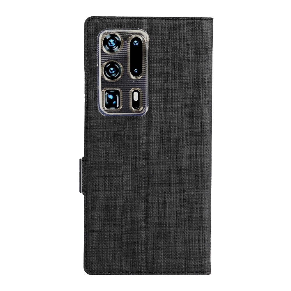 VILI DMK Läderplånboksfodral med korsstruktur och dubbelt magnetiskt spänne för Huawei P40 Pro Plus