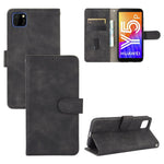Skin-touch Wallet Stand Leather Phone Cover Case for Huawei Y5p