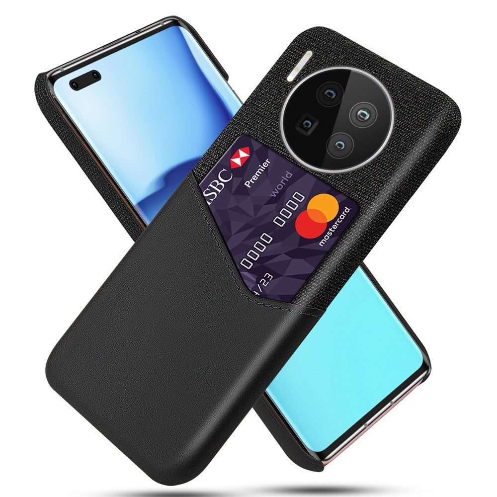 Card Holder Cloth + PU Leather Coated PC Back Cover for Huawei Mate 40 Pro