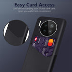 Card Holder Cloth + PU Leather Coated PC Back Cover for Huawei Mate 40 Pro