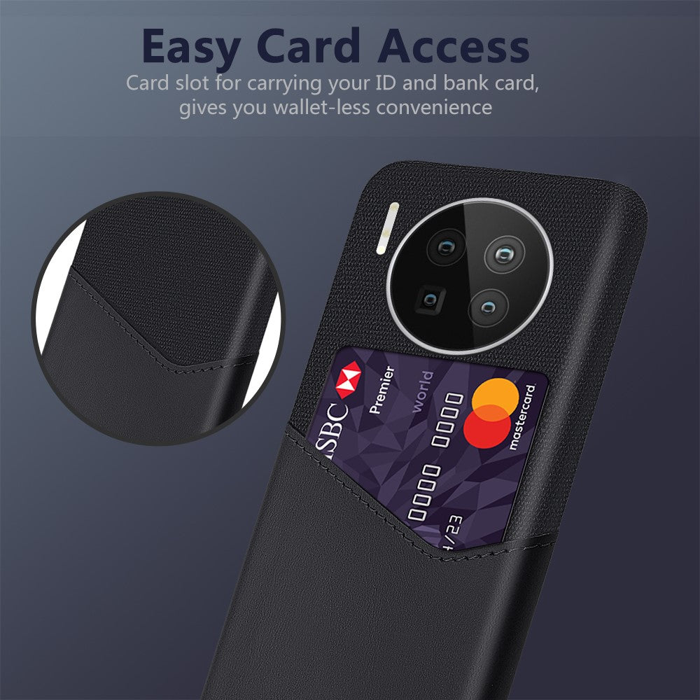 Card Holder Cloth + PU Leather Coated PC Back Cover for Huawei Mate 40 Pro
