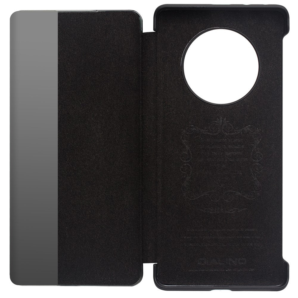 QIALINO For Huawei Mate 40 Pro Smart Visual Window Genuine Leather Phone Case with Auto Wake / Sleep