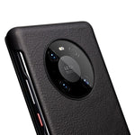 QIALINO For Huawei Mate 40 Pro Smart Visual Window Genuine Leather Phone Case with Auto Wake / Sleep