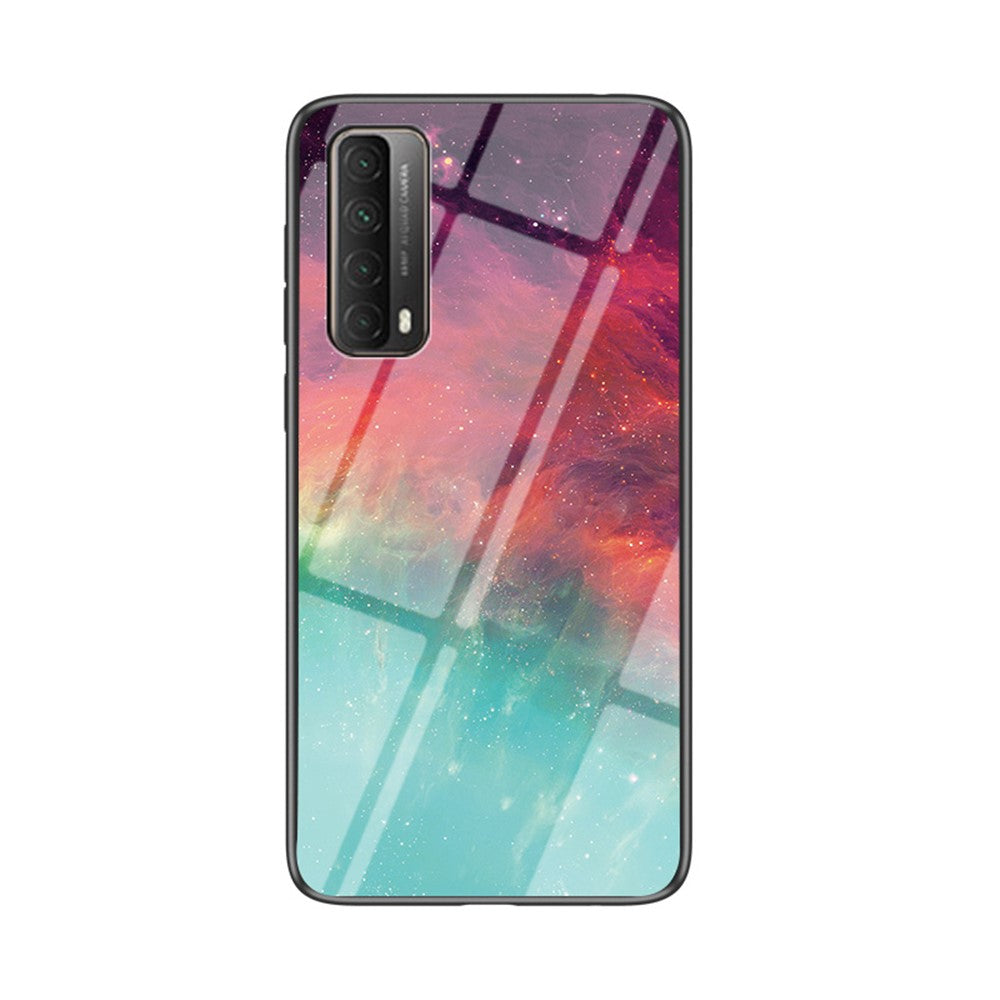 Starry Sky Hybrid Phone Cover Shell TPU + PC + Tempered Glass for Huawei P smart 2021/Y7a