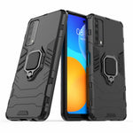 Dual-Layer TPU + PC Hybrid Phone Case + Finger Ring Kickstand for Huawei P smart 2021/Y7a