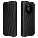 Självabsorberande skal i kolfiberläder med korthållare för Huawei Mate 40 Pro