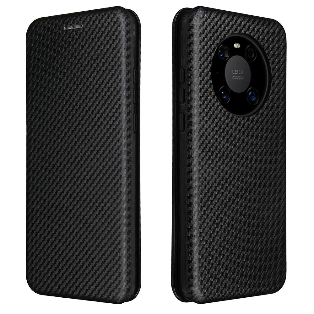 Självabsorberande skal i kolfiberläder med korthållare för Huawei Mate 40 Pro