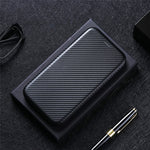 Självabsorberande skal i kolfiberläder med korthållare för Huawei Mate 40 Pro