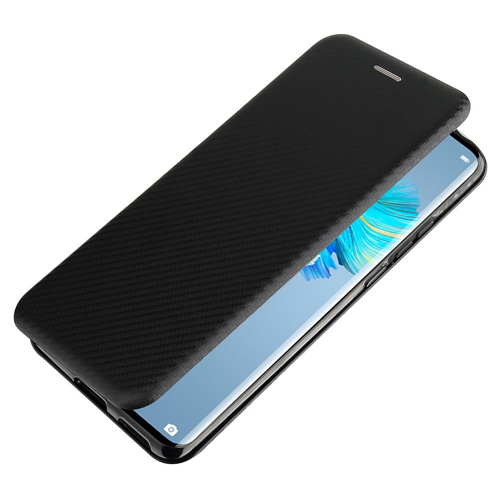 Självabsorberande skal i kolfiberläder med korthållare för Huawei Mate 40 Pro
