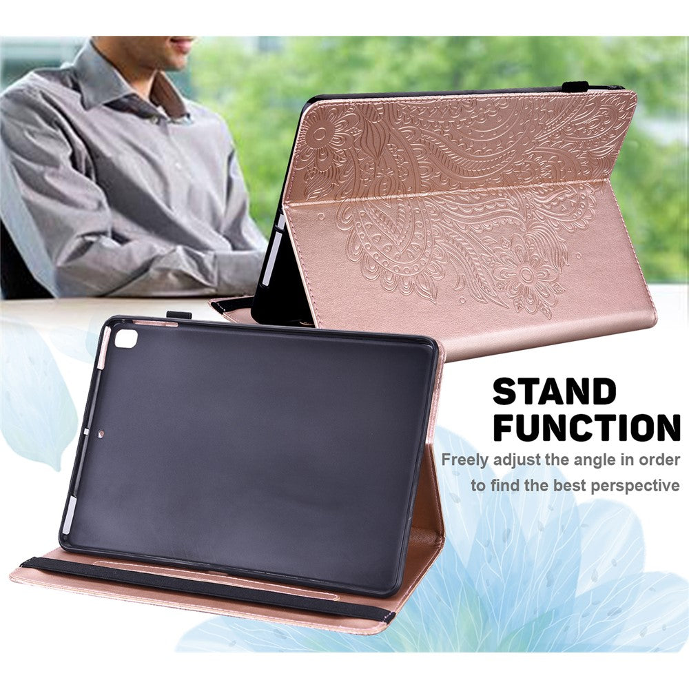 Imprinted Flower Pattern Leather Wallet Stand Tablet Protective Shell for Huawei Enjoy Tablet 2 10.1 / MatePad 9.7 / MatePad T10S