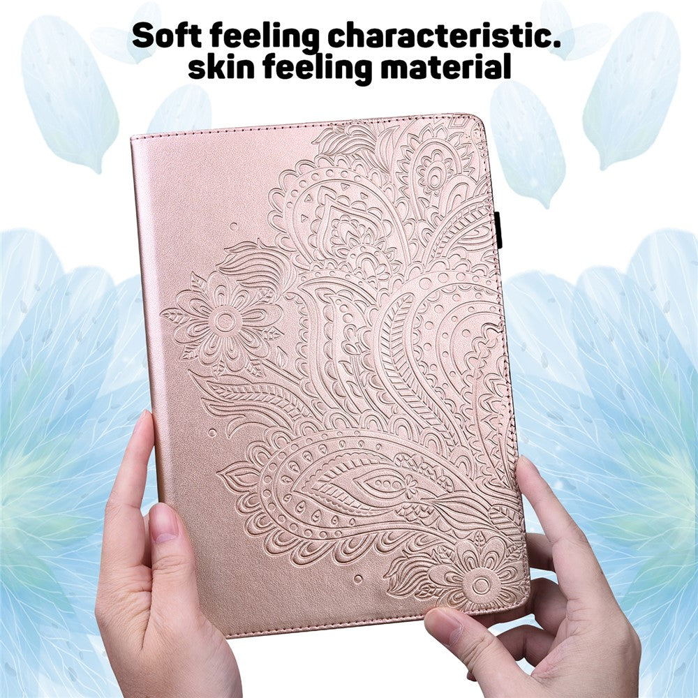 Imprinted Flower Pattern Leather Wallet Stand Tablet Protective Shell for Huawei Enjoy Tablet 2 10.1 / MatePad 9.7 / MatePad T10S