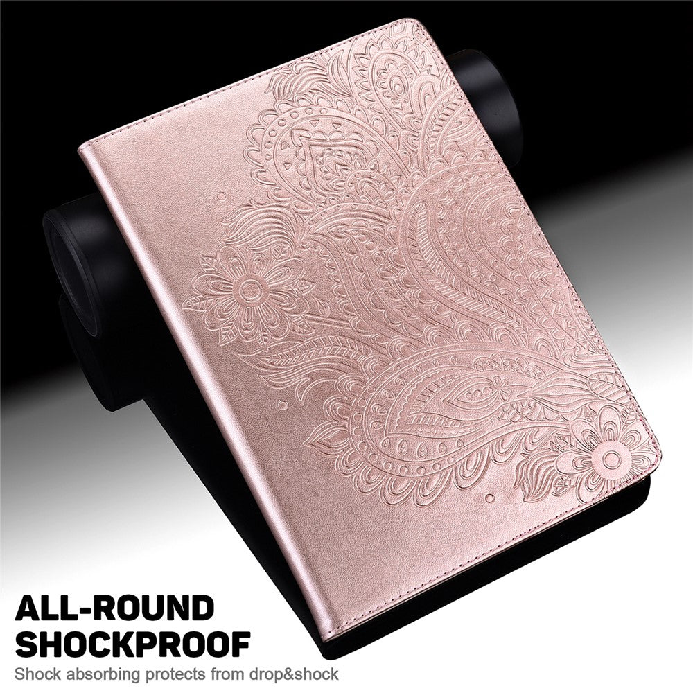 Imprinted Flower Pattern Leather Wallet Stand Tablet Protective Shell for Huawei Enjoy Tablet 2 10.1 / MatePad 9.7 / MatePad T10S