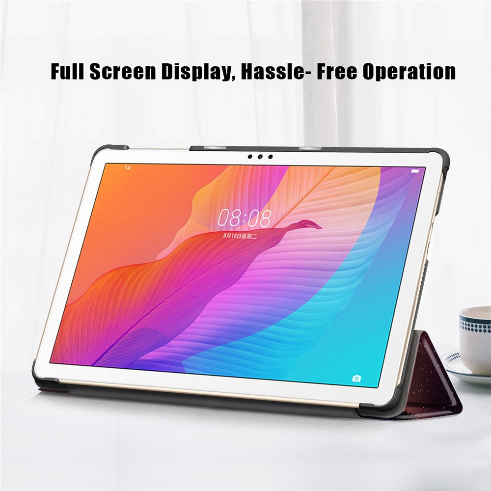 Tri-fold Stand Pattern Printing Leather Case Smart Tablet Cover for Huawei MatePad T 10S/T 10 /Enjoy Tablet 2