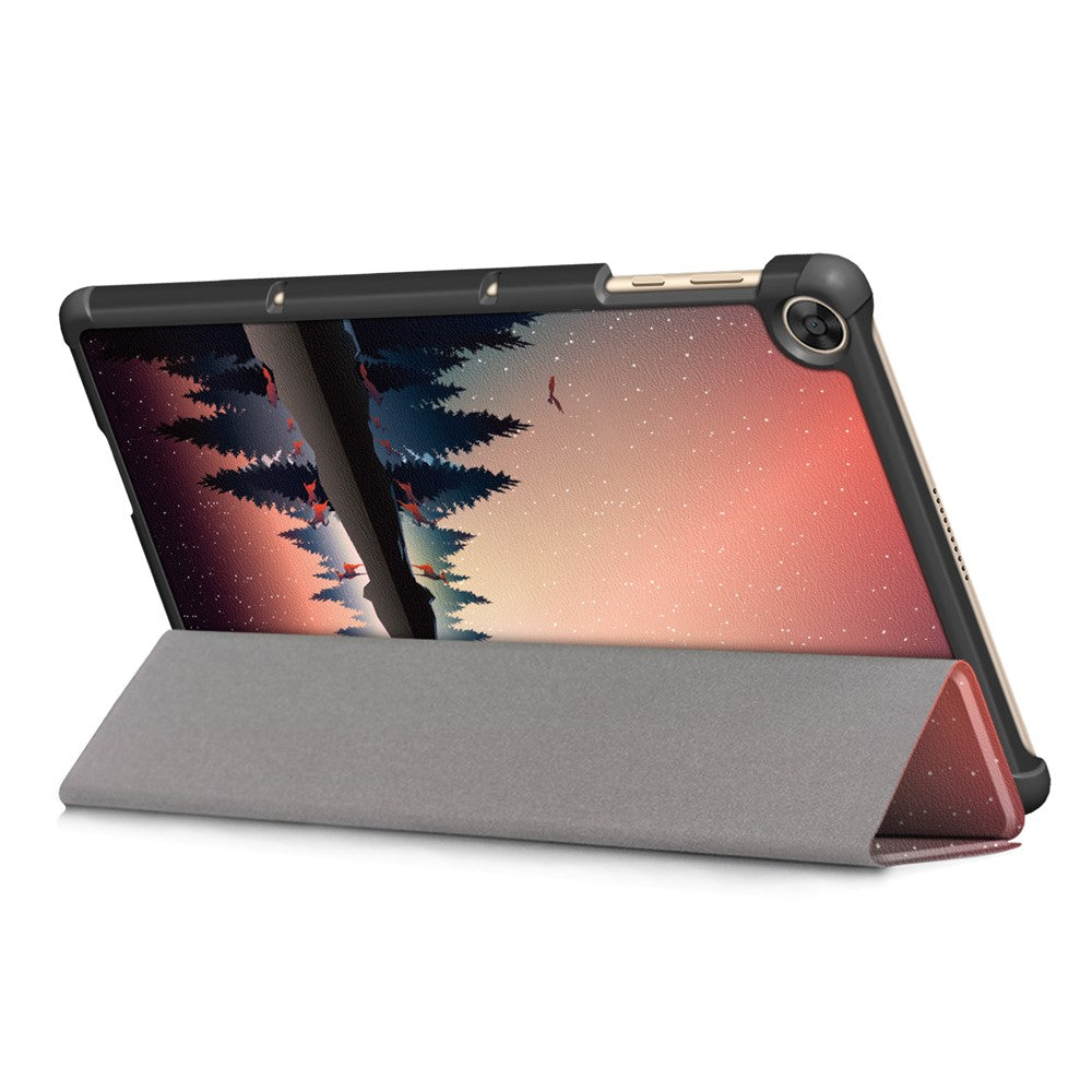 Tri-fold Stand Pattern Printing Leather Case Smart Tablet Cover for Huawei MatePad T 10S/T 10 /Enjoy Tablet 2
