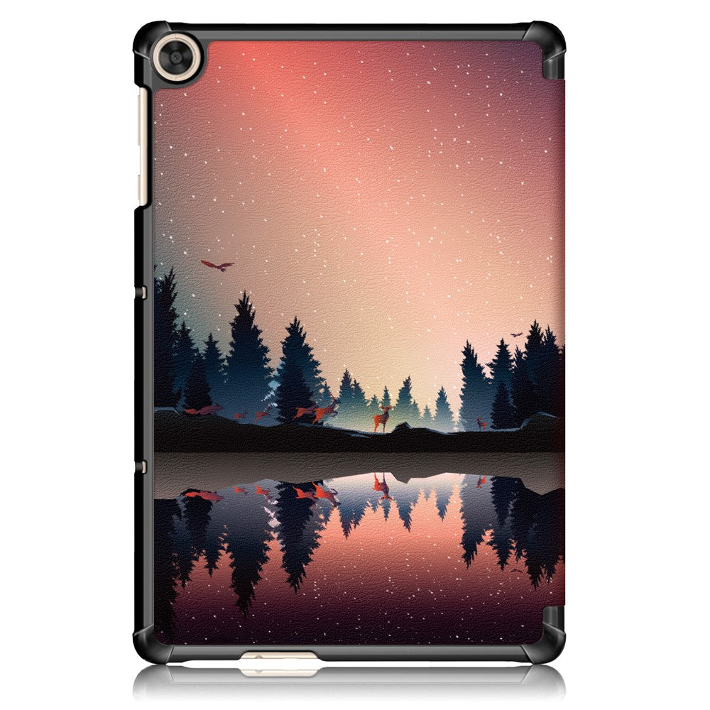 Tri-fold Stand Pattern Printing Leather Case Smart Tablet Cover for Huawei MatePad T 10S/T 10 /Enjoy Tablet 2