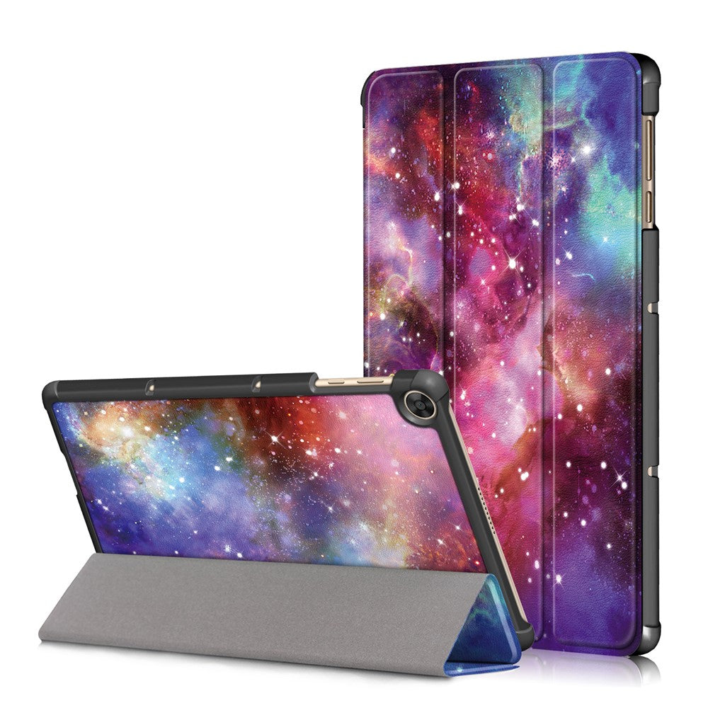 Tri-fold Stand Pattern Printing Leather Case Smart Tablet Cover for Huawei MatePad T 10S/T 10 /Enjoy Tablet 2