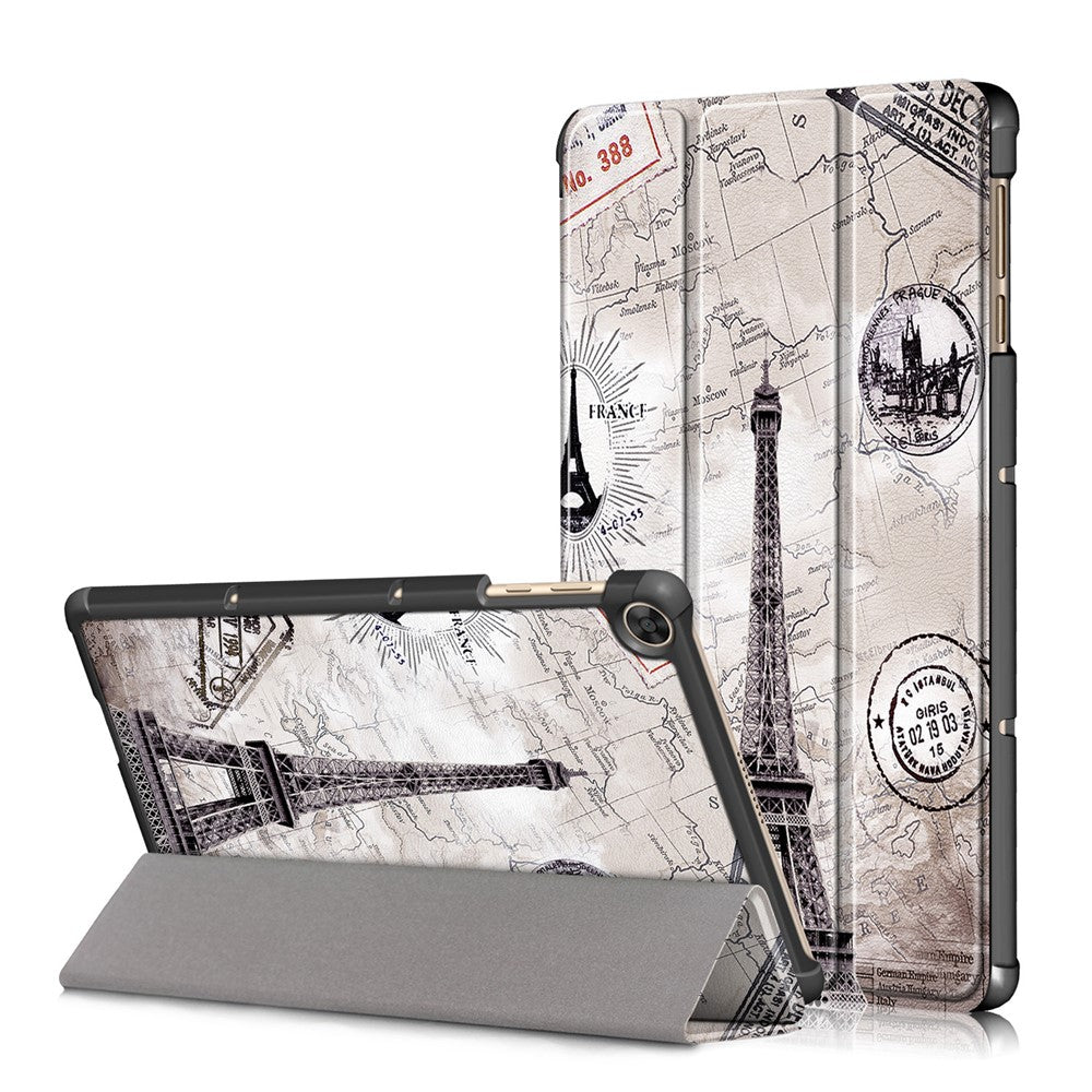 Tri-fold Stand Pattern Printing Leather Case Smart Tablet Cover for Huawei MatePad T 10S/T 10 /Enjoy Tablet 2