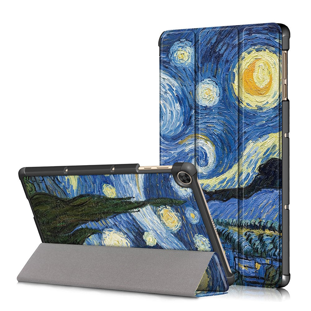 Tri-fold Stand Pattern Printing Leather Case Smart Tablet Cover for Huawei MatePad T 10S/T 10 /Enjoy Tablet 2