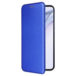 For Huawei P50 Pro Auto-absorbed Leather Cover Carbon Fiber Texture, with Detachable Ring Kickstand Strap