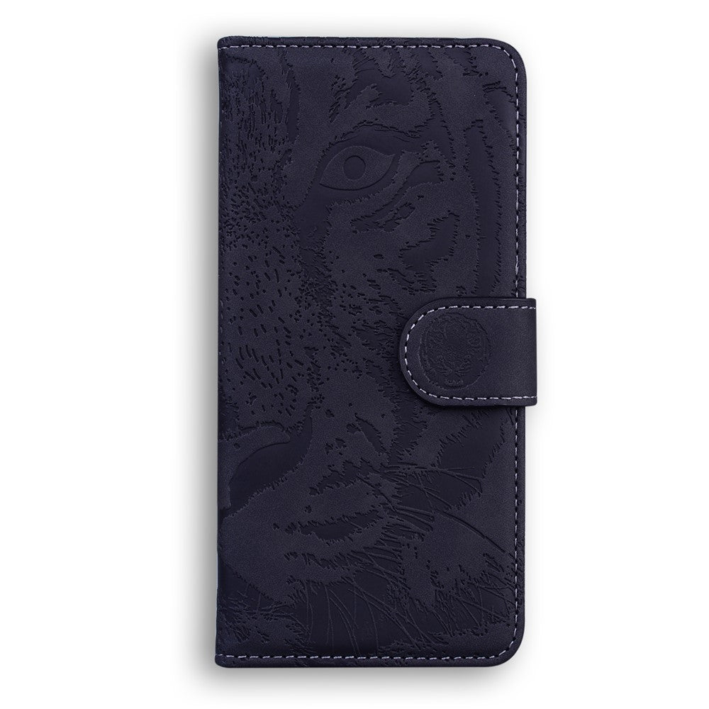 Läderfodral med tigermönster till Huawei P50 Pro plånboksfodral
