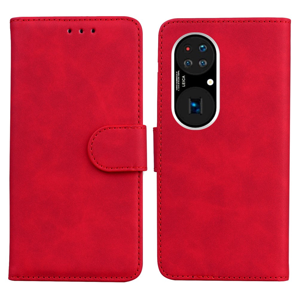Plånboksfodral med stativ och full skydd i läder för Huawei P50 Pro