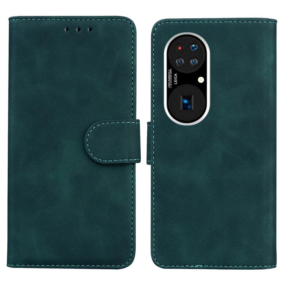 Plånboksfodral med stativ och full skydd i läder för Huawei P50 Pro