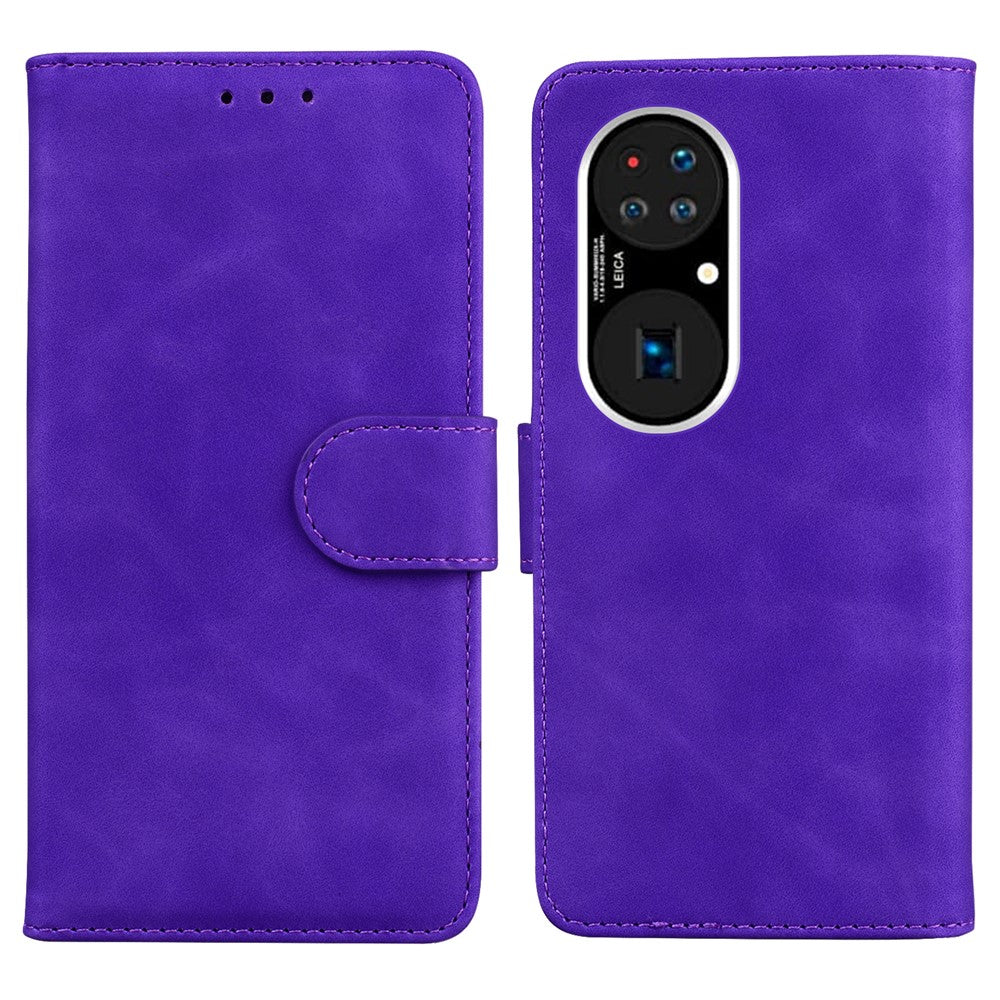 Plånboksfodral med stativ och full skydd i läder för Huawei P50 Pro