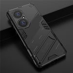 Hopfällbart stativ, stötsäkert PC + TPU hybrid-mobilskal med skydd för Huawei P50 Pro