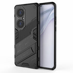Hopfällbart stativ, stötsäkert PC + TPU hybrid-mobilskal med skydd för Huawei P50 Pro