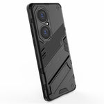 Hopfällbart stativ, stötsäkert PC + TPU hybrid-mobilskal med skydd för Huawei P50 Pro