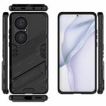 Hopfällbart stativ, stötsäkert PC + TPU hybrid-mobilskal med skydd för Huawei P50 Pro