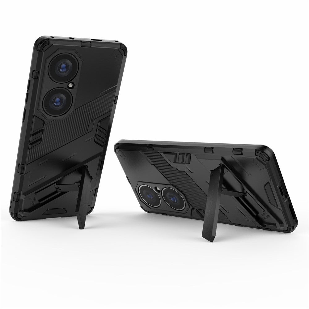 Hopfällbart stativ, stötsäkert PC + TPU hybrid-mobilskal med skydd för Huawei P50 Pro