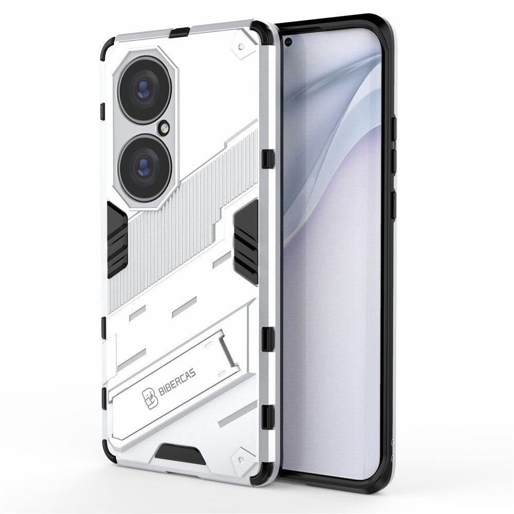Hopfällbart stativ, stötsäkert PC + TPU hybrid-mobilskal med skydd för Huawei P50 Pro