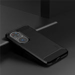 MOFI borstad design kolfiber mjukt TPU-skal för Huawei P50 Pro